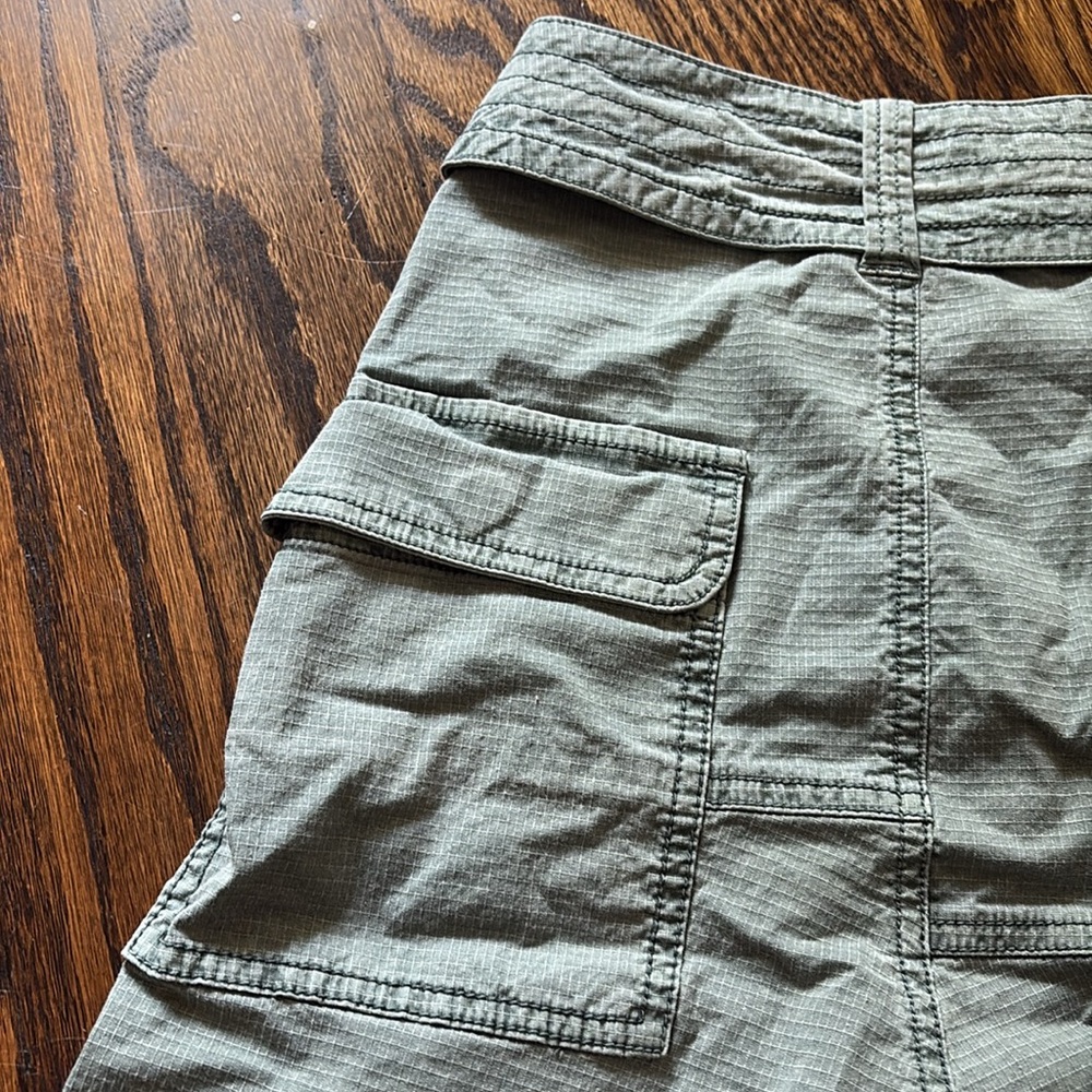 Anthropologie Moss Green Utility Flare A-Line Skirt w/ Pockets 6 - Picture 9 of 11